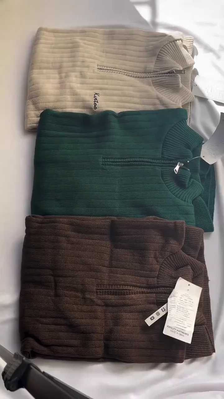 Men's Winter High Neck Zip Sweater Warm Stylish Casual Daily Wear